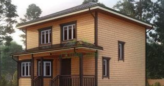 Двухэтажный дом из бруса в Кстово от Строй-Ксв - строительство от 132444 руб.