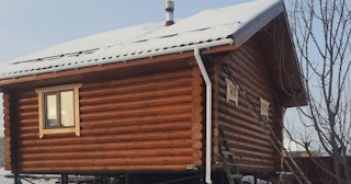 Баня из оцилиндрованного бревна под ключ в Кстово - от 132444 рублей